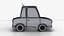 Modelo 3D de carro urbano compacto em estilo desenho animado