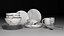 Marble Tableware Set with Cutlery