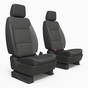 Car Interior Front Seat Pair Set Black