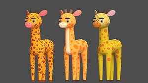 Giraffe Cartoon Animal Character 3D model
