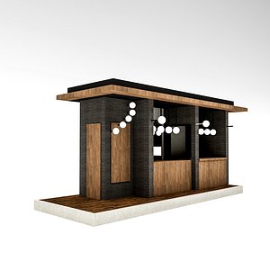 3D model The modern garden bar Low-poly
