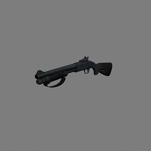 3d model pump action shot gun