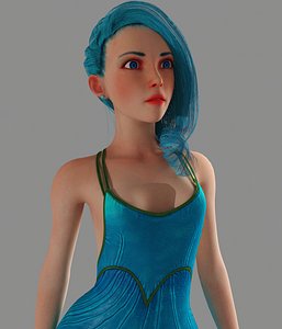 cartoon stylized character 3D model