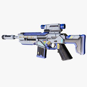 3D Sci Fi Assault Rifle Gun01 PBR Unity UE V-Ray Textures Included model