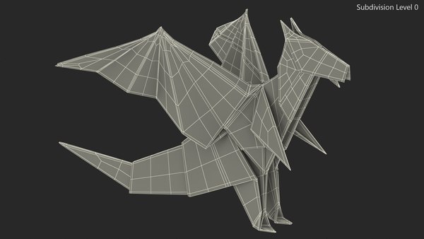 Origami Paper Red Dragon 3D model - TurboSquid 1985426