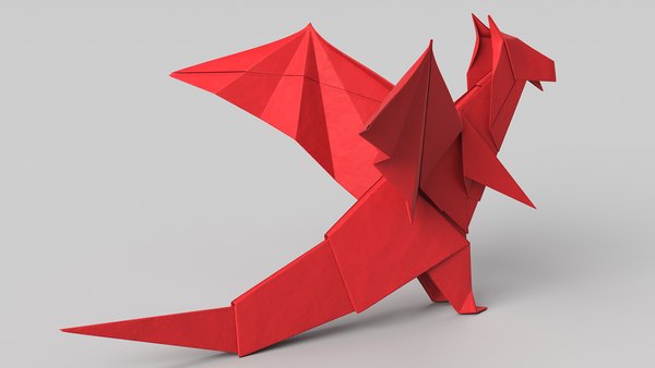 Origami Paper Red Dragon 3D model - TurboSquid 1985426