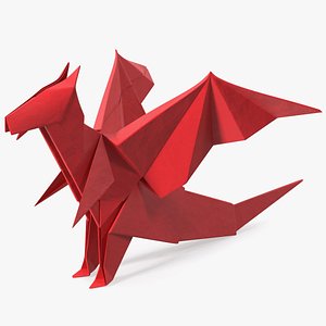 Origami Paper Red Dragon