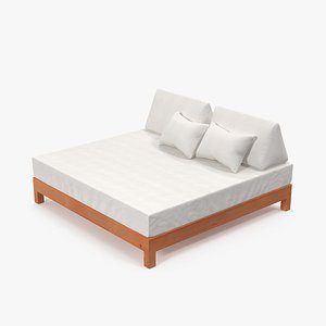 3D wooden kingsize bed