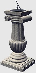 3d model of carved stone sundial