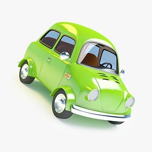 3ds max cartoon small retro car