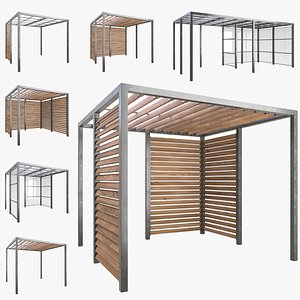 A set of gazebos pergolas from Nola Industrier 3D model