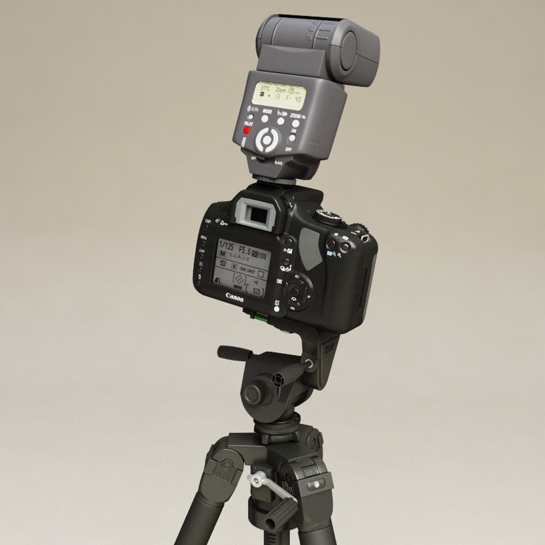 canon eos 400d tripod 3d model
