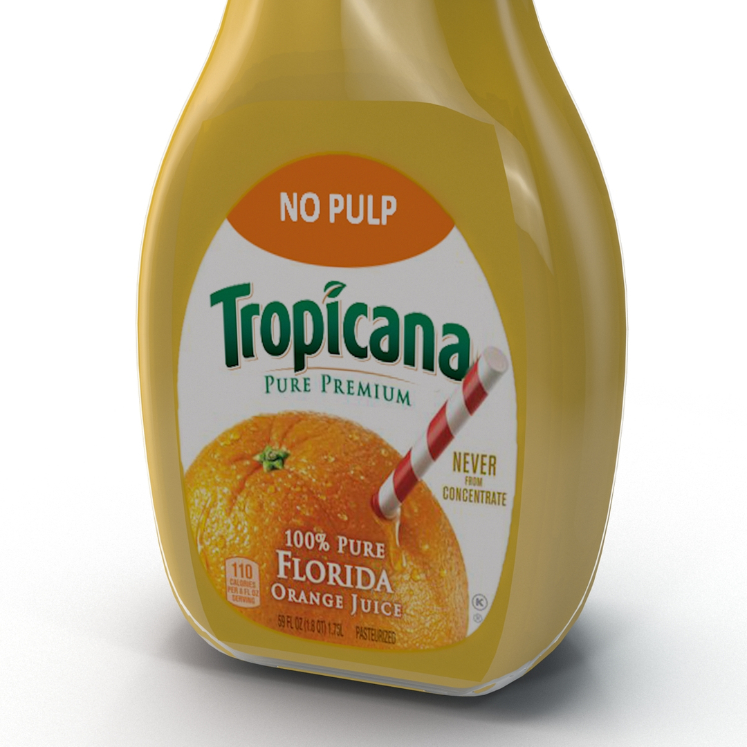 3d tropicana orange juice bottle