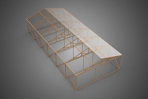 3D EMPTY ARCHITECTURAL GREENHOUSE HOTHOUSE GLASSHOUSE FARMS GARDEN model