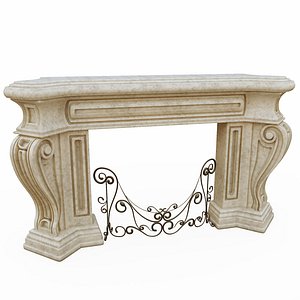 marble fireplace 3D
