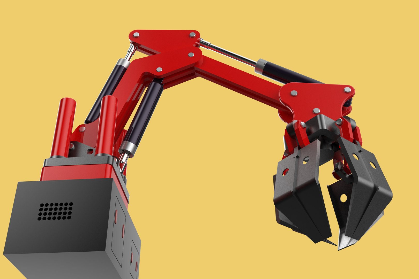 3D HYDRAULIC CRANE GRABBER CLAW GRIPPER GRAPPLE CLAMP HOOK LIFTER Model ...