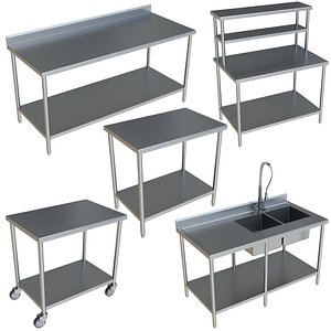 3D COMMERCIAL WORK TABLES