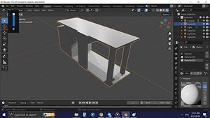 TV desk tv bench 3D model