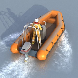 3d model rigid inflatable boat