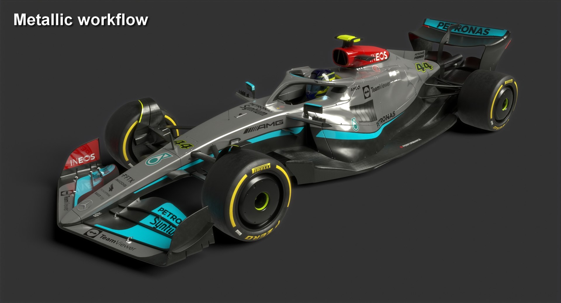 Mercedes W13 F1 Team Season 2022 Formula 1 Race Car 3D model ...