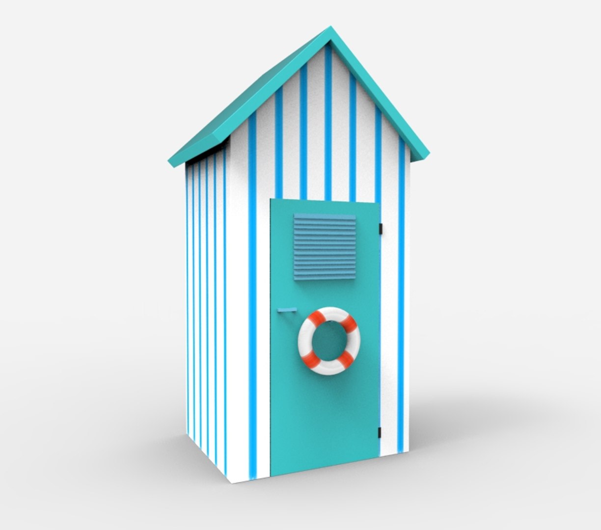 3d Model Beach Cabin 0414