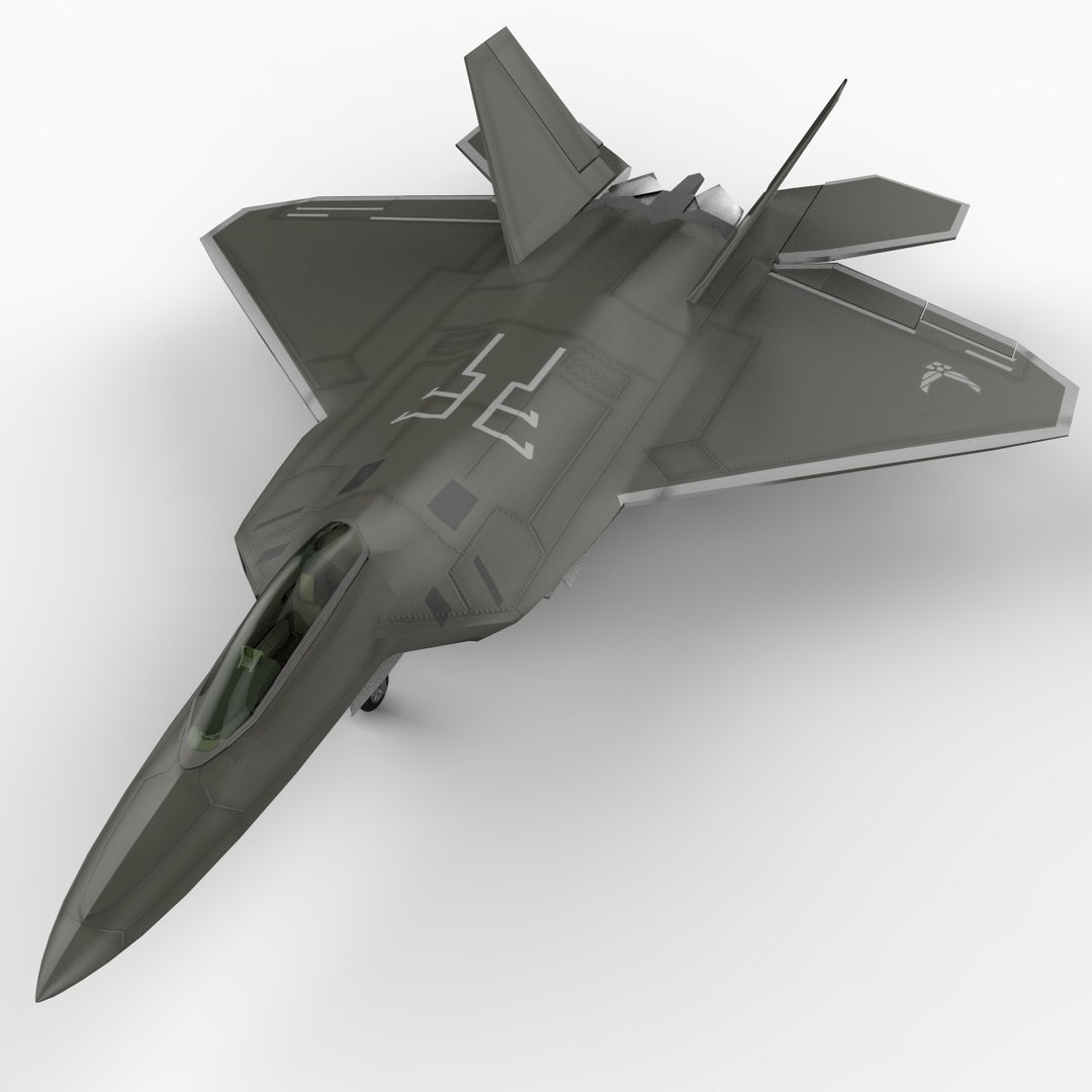 pre-rigged f-22 raptor craft 3d model