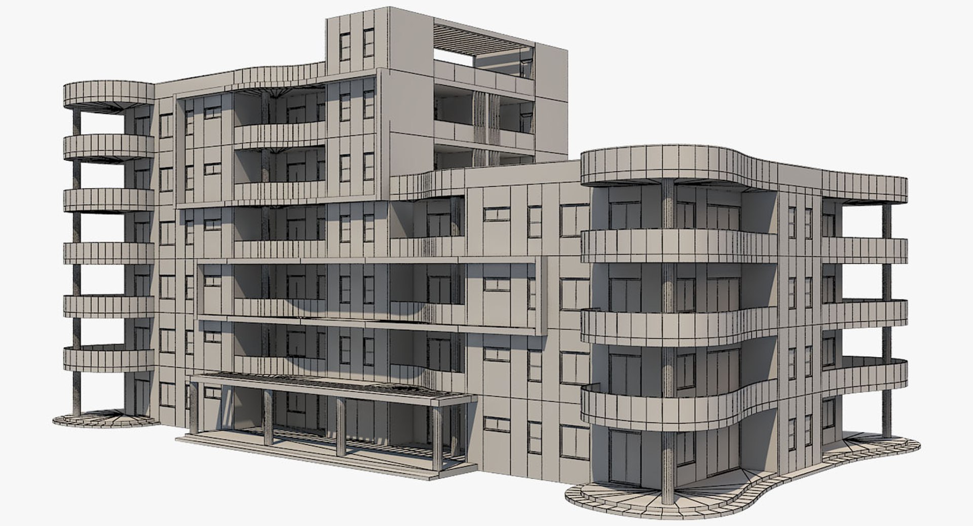 puesto Federal mezcla Free apartment building 6 3D model - TurboSquid 1435007