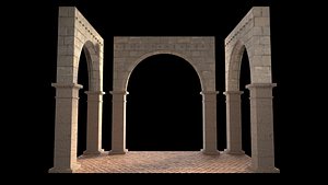 3D Colonial style arcs model