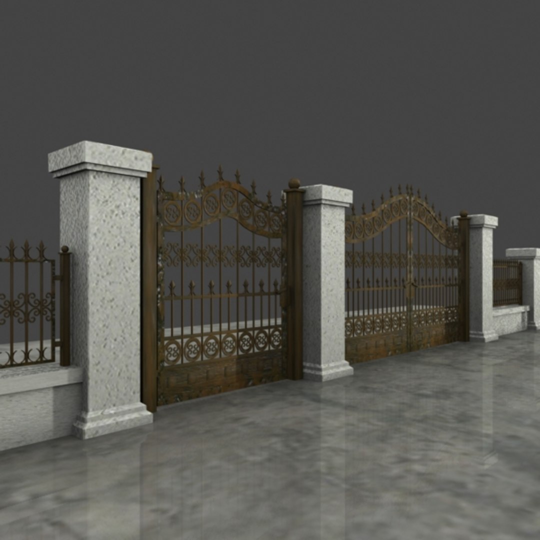 3d wrought iron gate model