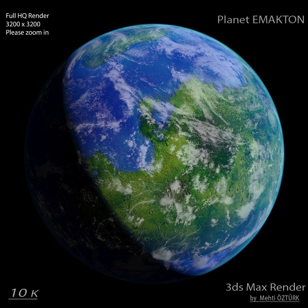 3d Realistic Planet Emakton