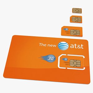 ATT Sim Card Different Sizes 3D Model
