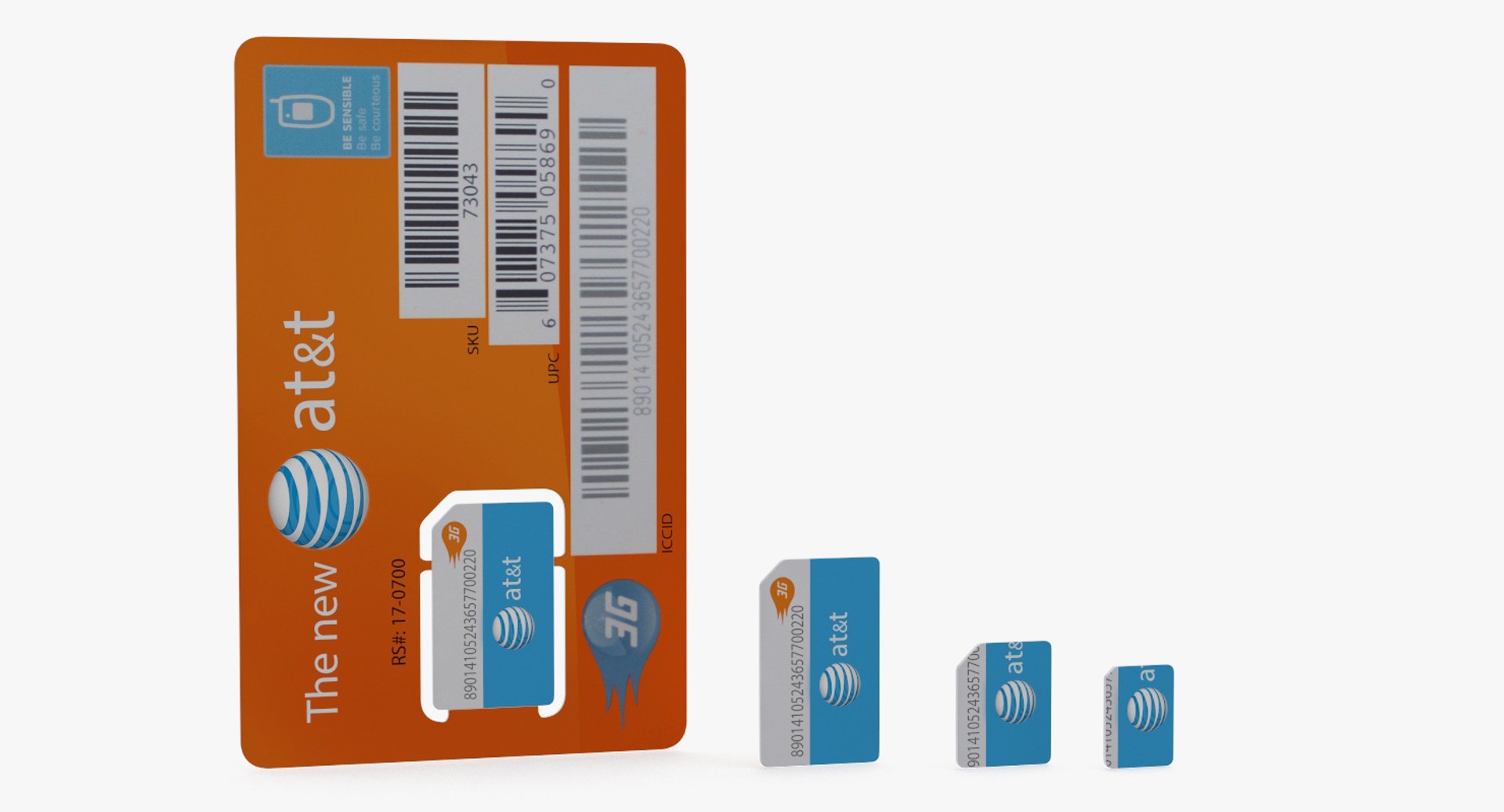 3D Att Sim Card Different Model - TurboSquid 1329065