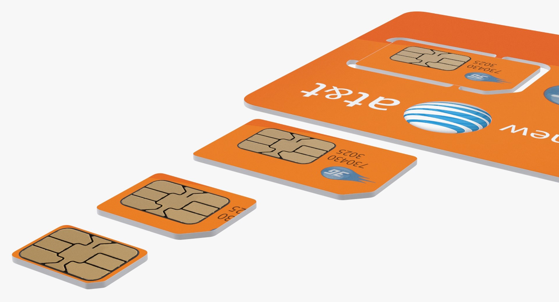 3D Att Sim Card Different Model - TurboSquid 1329065