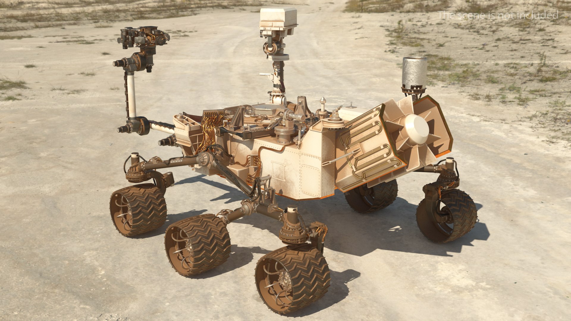 Curiosity Mars Rover Dusty 3D model preview
