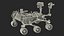 3D curiosity mars rover dusty