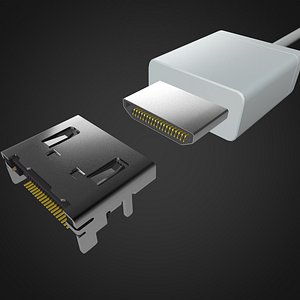 mini hdmi connector 3D