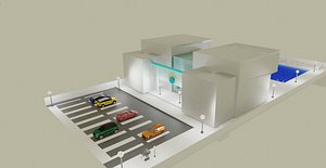 3D Hotel 5 stars blend obj x3d