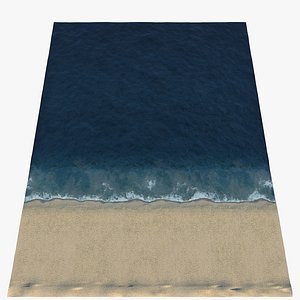 3D ocean shore line loop animation model