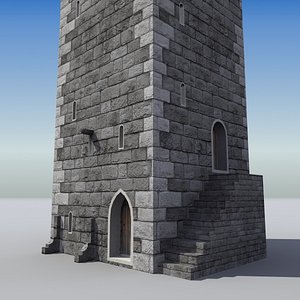 3d model of medieval castle tower