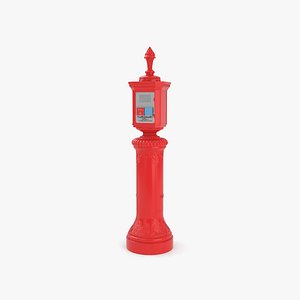 New York Fire and Police Call Box Old Style 3D model