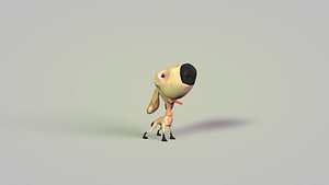 free dog cartoon 3d model