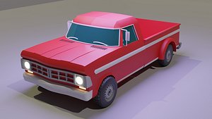 Pickup Truck Low-poly 3D model