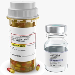 Two Medicine Bottles Vial