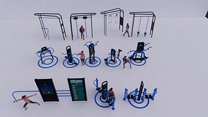 3D solar-powered fitness equipment-A1 model