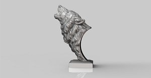 Wolf howls 3D model