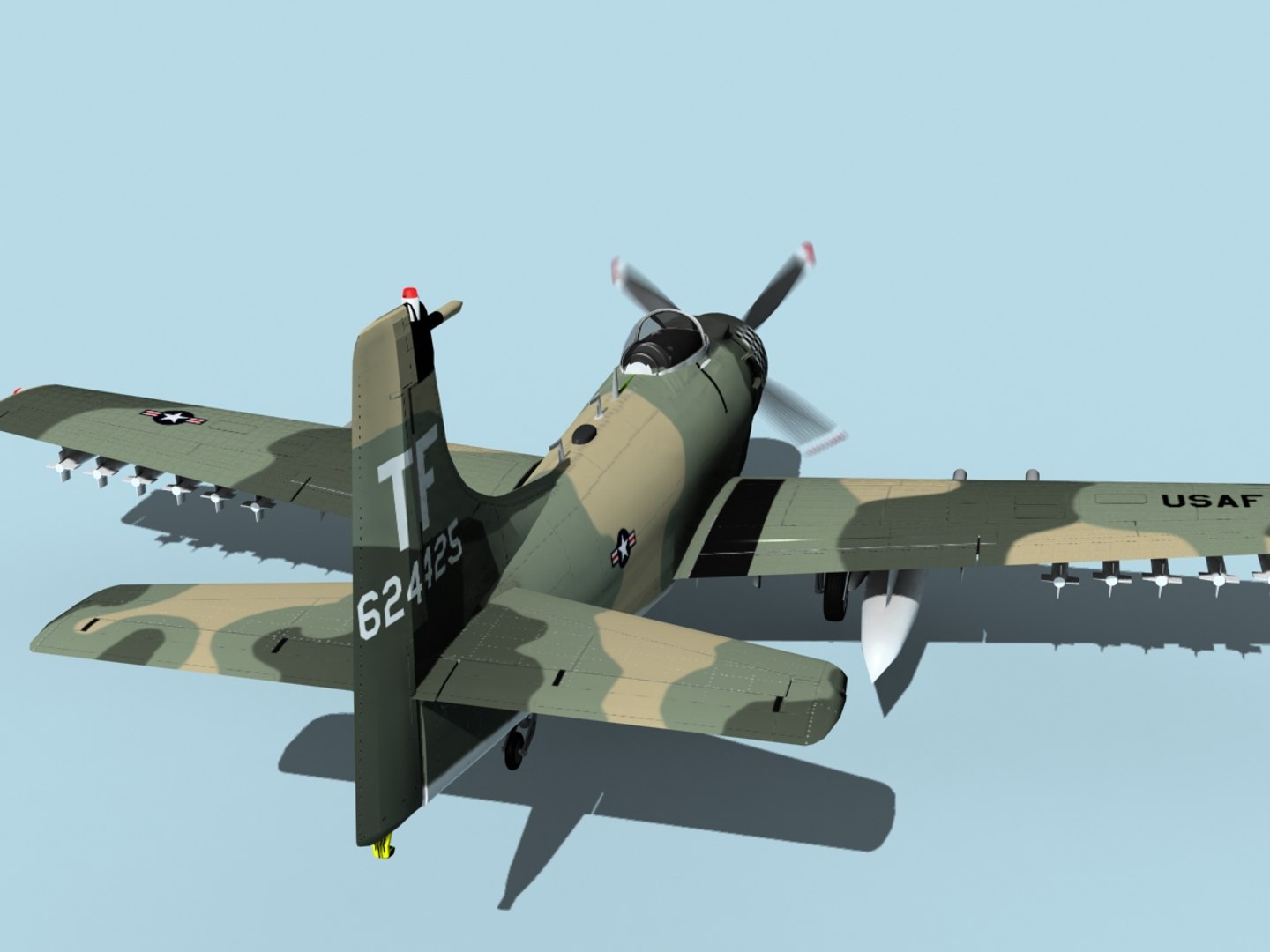 3D Skyraider Douglas A-1 Usaf - TurboSquid 1488647