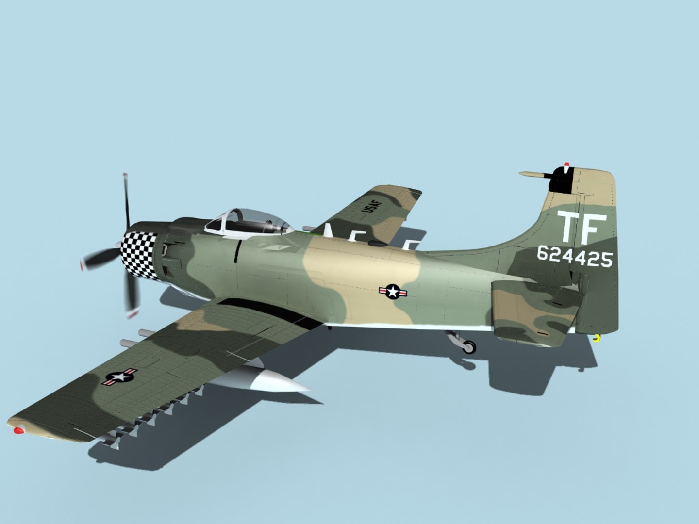 3D Skyraider Douglas A-1 Usaf - TurboSquid 1488647