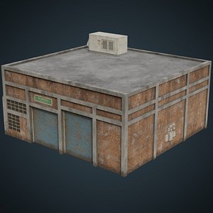3D industrial building 1b ac model