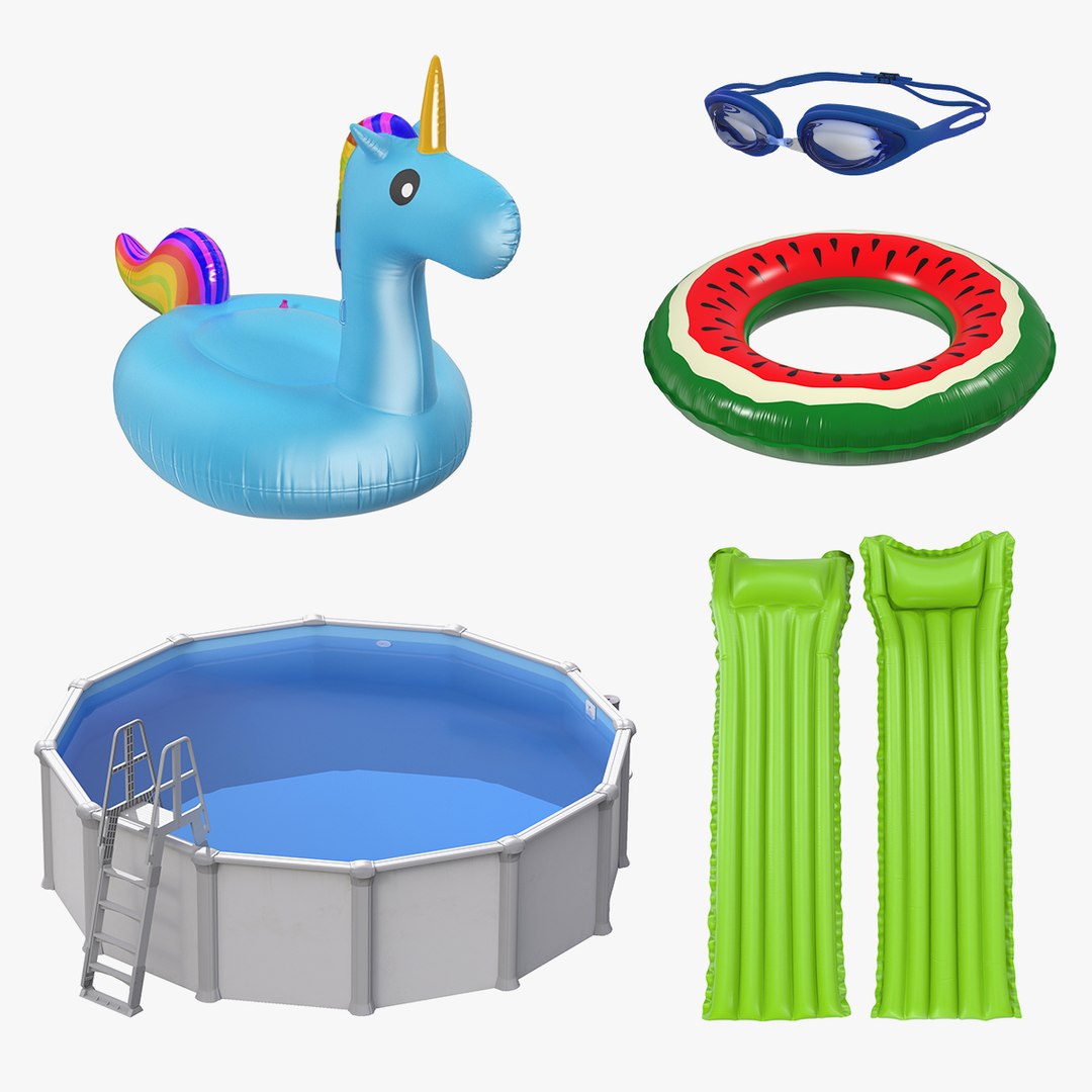 Swimming Pool and Accessories Collection 2 3D model preview
