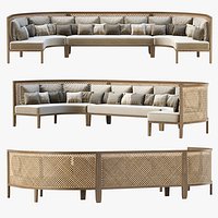 Karen wooden corner restaurant loveseat CRL by Bpoint